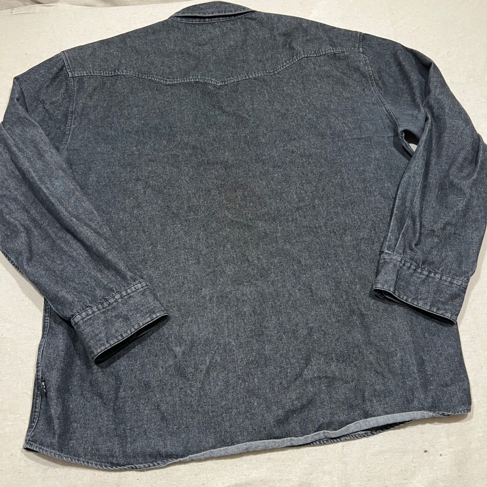 Howler Brothers Dust Up Denim Gray Pearl Snap Button‎ Western Size XXL - Picture 3 of 11